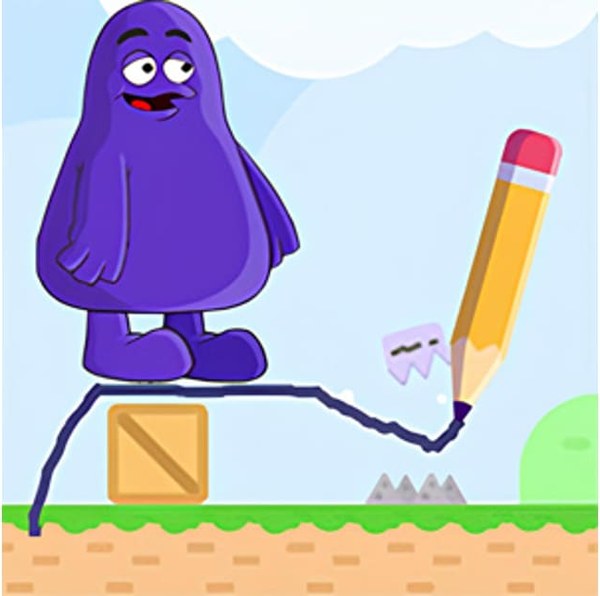 Grimace Shake Draw and Erase Puzzle Game