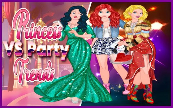 Princesses vs Party Trends: Fashion Makeover Online Game